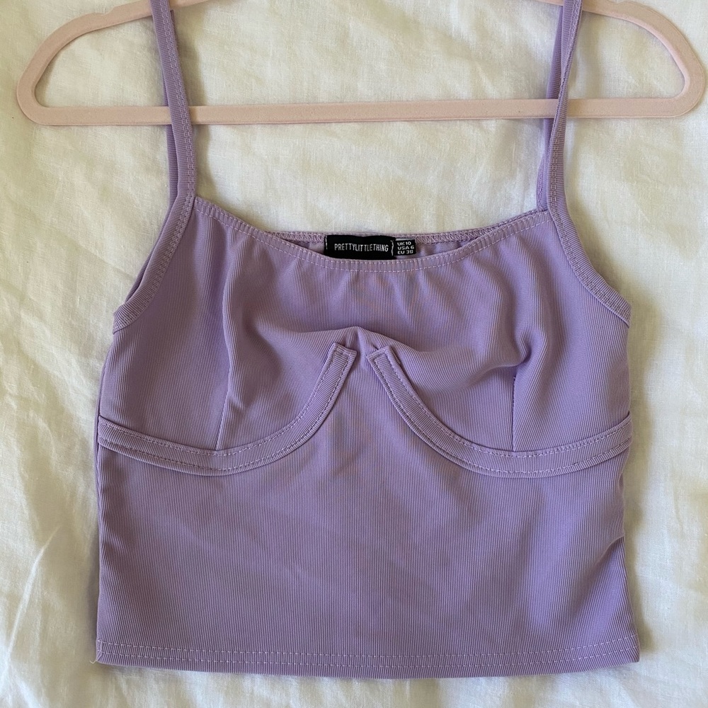 Pretty Little Thing purple bustier top